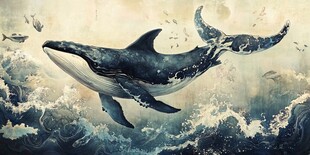 遨游海洋的梦幻蓝鲸