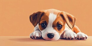 可爱趴卧小奶狗