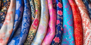 多彩精美丝绸布料展示