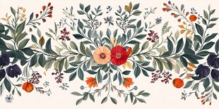 手绘花卉植物装饰图案