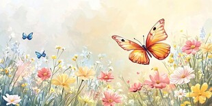 蝶舞花丛间 春日烂漫景