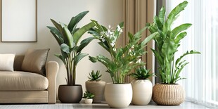 客厅绿植装点温馨空间