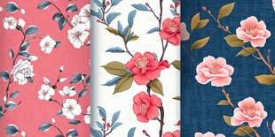 花卉图案布料设计展示