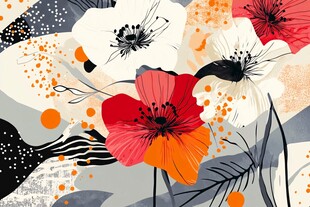 抽象花卉艺术插画