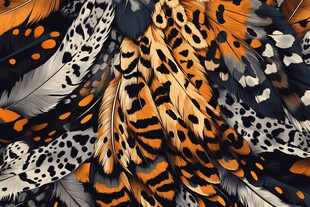 多彩斑斓羽毛纹理图案