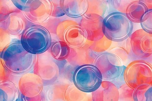 梦幻多彩水彩圆圈背景图