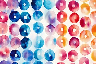 多彩水彩圆点图案背景