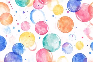 彩色水彩泡泡背景图案