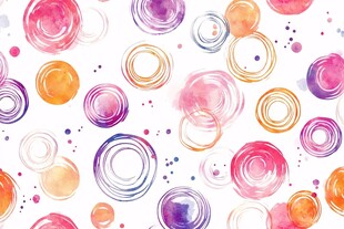 多彩水彩圆圈图案背景