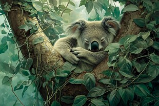 睡在树上的考拉