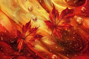 秋日枫叶幻彩流体艺术