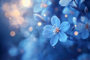 梦幻蓝花绽放的美丽瞬间