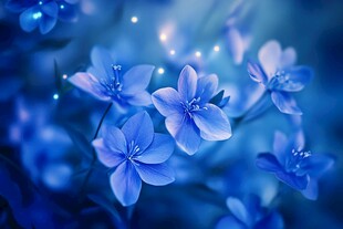 梦幻蓝花绽放