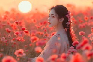 花田佳人赏落日