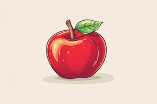 卡通红苹果插画