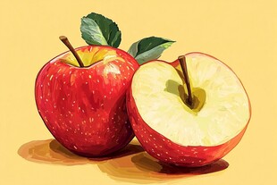 两个鲜美的红苹果