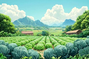 田园卷心菜农田风光美景