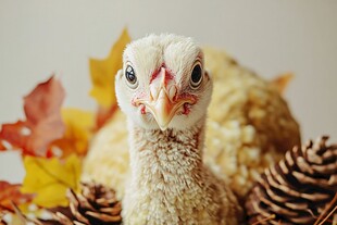 秋日里呆萌的小火鸡