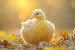 阳光下的小黄鸡