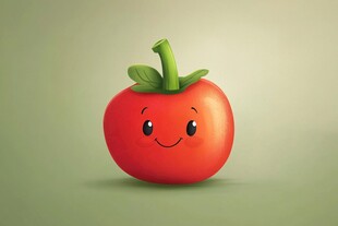 可爱笑脸番茄插画