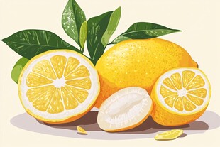 新鲜柠檬插画
