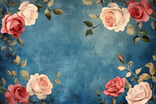 复古风玫瑰花卉背景图