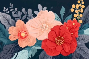 缤纷花卉插画