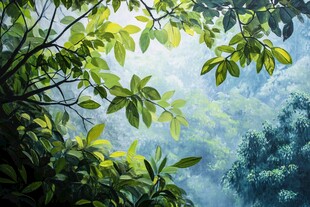 森林绿意 枝叶间的清新景致