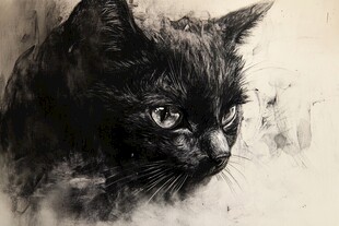 黑猫肖像画