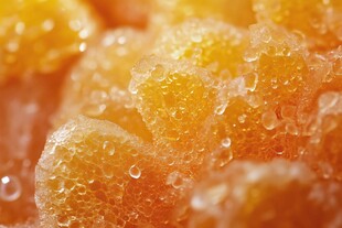 晶莹多汁的新鲜柑橘果肉