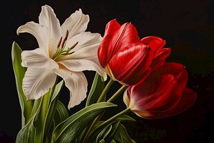 百合与郁金香花卉之美