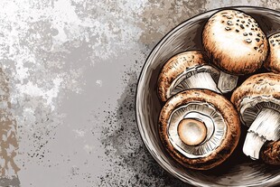 碗中的新鲜褐色蘑菇