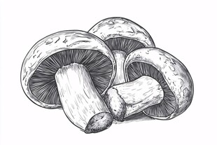 手绘蘑菇插画