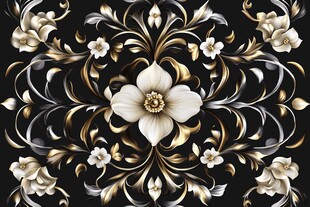 黑金花卉奢华装饰图案
