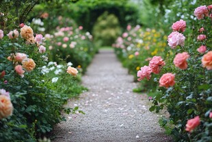 玫瑰小径 繁花簇拥的浪漫