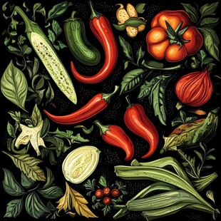 多彩蔬菜插画