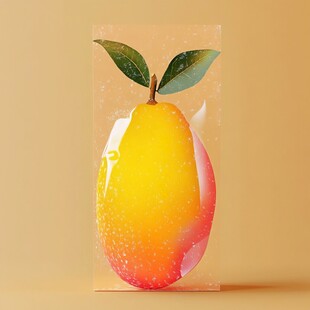 透明袋中鲜美的黄红芒果