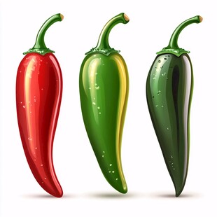 三色辣椒插画