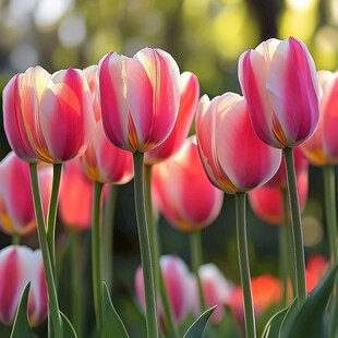 粉色郁金香绽放的美丽时刻