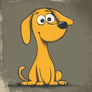 可爱小黄狗的俏皮模样