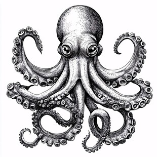 手绘章鱼插画