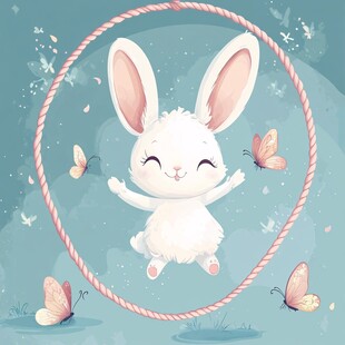 白兔跳绳乐 蝴蝶翩翩舞