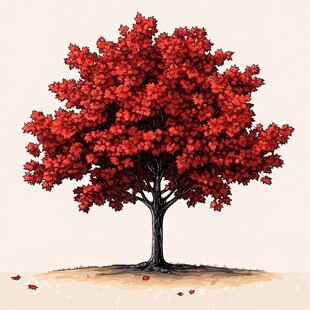 红叶树 秋日独景