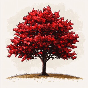 火红枫树 独树成景