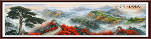 万里长城国画电视背景墙