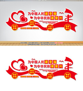 为中国人民谋幸福文化墙