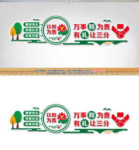以和为贵文化墙社区调解室文化墙