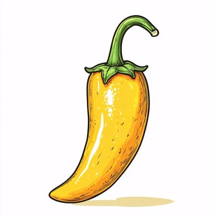 黄色卡通辣椒插画