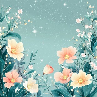 梦幻花卉背景图