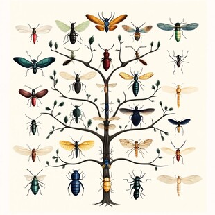 昆虫家族树 多样昆虫集合